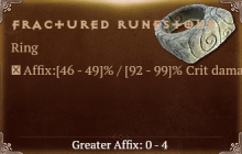 Fractured Runestone [ ⭐️ Affix: HIGH ROLL] Reckoning SC
