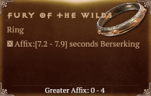 Fury of the Wilds [ ⭐️ Affix: HIGH ROLL] Reckoning SC