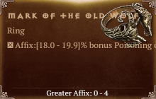 Mark of the Old Wolf [ ⭐️ Affix: HIGH ROLL] Reckoning SC