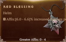 Red Blessing [ ⭐️ Affix: HIGH ROLL] Reckoning SC
