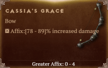 Cassia's Grace [ ⭐️ Affix: HIGH ROLL] Reckoning SC