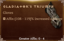 Gladiator's Triumph [ ⭐️ Affix: HIGH ROLL] Reckoning SC