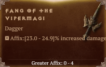 Fang of the Vipermagi [ ⭐️ Affix: HIGH ROLL] Reckoning SC