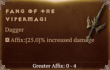 Fang of the Vipermagi [ ⭐️ Affix: MAX ROLL] Reckoning SC