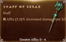 Staff of Zerae [ ⭐️ Affix: MAX ROLL] Reckoning SC