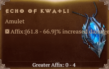 Echo of Kwatli [ ⭐️ Affix: HIGH ROLL] Reckoning SC