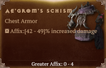 Ae'grom's Schism [ ⭐️ Affix: HIGH ROLL] Reckoning SC