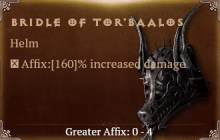 Bridle of Tor'Baalos [ ⭐️ Affix: MAX ROLL] Reckoning SC