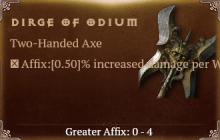 Dirge of Odium [ ⭐️ Affix: MAX ROLL] Reckoning SC