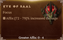 Eye of Baal [ ⭐️ Affix: HIGH ROLL] Reckoning SC