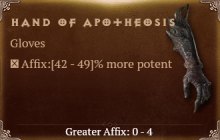 Hand of Apotheosis [ ⭐️ Affix: HIGH ROLL] Reckoning SC