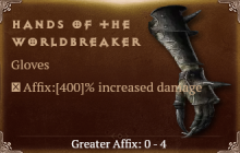 Hands of the Worldbreaker [ ⭐️ Affix: MAX ROLL] Reckoning SC
