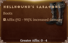 Hellhound's Sabatons [ ⭐️ Affix: HIGH ROLL] Reckoning SC