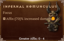 Infernal Homunculus [ ⭐️ Affix: MAX ROLL] Reckoning SC