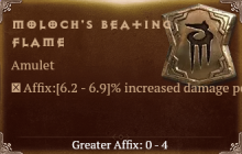 Moloch's Beating Flame [ ⭐️ Affix: HIGH ROLL] Reckoning SC