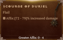 Scourge of Duriel [ ⭐️ Affix: HIGH ROLL] Reckoning SC