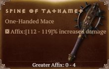 Spine of Tathamet [ ⭐️ Affix: HIGH ROLL] Reckoning SC