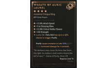 Wreath of Auric Laurel [Max Unique | ⭐️ 4 Greater | Ring | Paladin]
