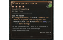 Greenwalker's Signet [Max Unique | ⭐️ 4 Greater | Ring | Druid]