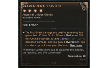 Gladiator's Triumph [Max Unique | ⭐️ 4 Greater | Gloves | Rogue]