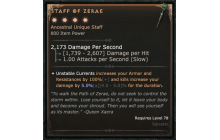 Staff of Zerae [Max Unique | ⭐️ 4 Greater | Staff | Sorcerer]