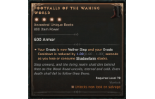 Footfalls of the Waning World [Max Unique | ⭐️ 4 Greater | Boots | Warlock]