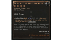 Nails of the Gore-Crowned [Max Unique | ⭐️ 4 Greater | Helm | Warlock]