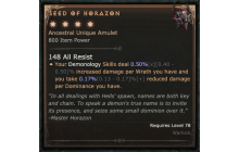 Seed of Horazon [Max Unique | ⭐️ 4 Greater | Amulet | Warlock]