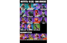 UNIQUE - Harley Hitter, Daigo [15 Skins, 500 Vbucks, 36 Axes, 20 Emotes, Yulejacket, 22 Gliders and MORE!]