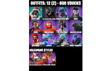 UNIQUE - Santa Dogg,  Shadow Blade Hope [12 Skins, 600 Vbucks, 16 Emotes, The Batman Who Laughs, 15 Gliders and MORE!]