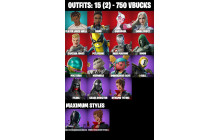 UNIQUE - Gwenpool,  Captain Jones [15 Skins, 750 Vbucks, 30 Axes, 21 Emotes, Emma Frost,22 Gliders and MORE!]