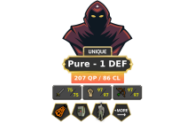 Pure - 1 DEF | TTL: 1440 | CL: 86 | QP: 207 [Infernal, Ava's, MM2, MM1, Mithril Gloves, MA1 & MA2, DT1, God Book + MORE!]