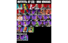 UNIQUE - Solid Snake, Slayer Juice Wrld [27 Skins, 950 Vbucks, 42 Axes, 27 Emotes, Holiday Boxy, 35 Glds and MORE!]