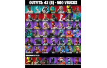 UNIQUE -  Aura, Wavebreaker [42 Skins, 500 Vbucks, 63 Axes, 42 Emotes, 47 Gliders and MORE!]