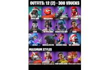 UNIQUE - Santa Dogg, Hero Baymax [12 Skins, 300 Vbucks, 17 Axes, 19 Emotes, 14 Gliders and MORE!]