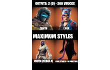 UNIQUE -  Zenith , Lynx  [2 Skins, 200 Vbucks, 4 Axes, 6 Emotes, 9 Gliders and MORE!]