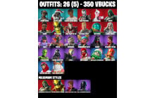 UNIQUE - Mysterio, Emma Frost [26 Skins, 350 Vbucks, 41 Axes, 24 Emotes, 30 Gliders and MORE!]