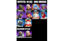 UNIQUE - Doom Slayer , Geralt Of Rivia  [10 Skins, 600 Vbucks, 16 Axes, 16 Emotes, 20 Gliders and MORE!]