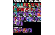 2UNIQUE - Gwenpool, Emma Frost [26 Skins, 1000 Vbucks, 38 Axes, 26 Emotes,  Level, 28 Gliders and MORE!]