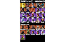 UNIQUE - Lynx , Powder [20 Skins, 850 Vbucks, 16 Axes, 30 Emotes, 20 Gliders and MORE!]