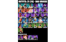 UNIQUE - Star Wan, Bugha  [31 Skins, 500 Vbucks, 63 Axes, 43 Emotes, 61 Gliders and MORE!]