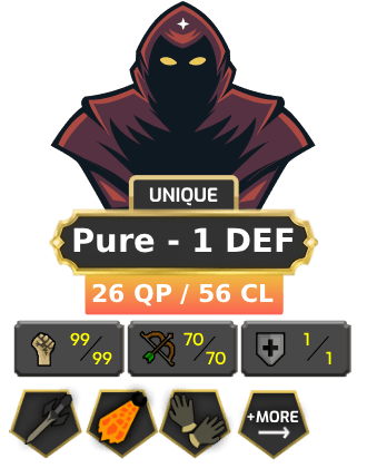 Pure - 1 DEF | TTL: 552 | CL: 56 | QP: 26 [Mithril Gloves, 99 STR, God Book + MORE!]