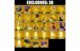 UNIQUE - Dark Vertex, Fishstick (World Cup)  [267 Skins, 2600 Vbucks, 289 Axes, 227 Emotes, 239 Gliders and MORE!]