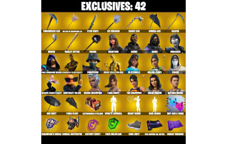 UNIQUE - Lucky Rider , Poised Playmaker  [327 Skins, 100 Vbucks, 321 Axes, 204 Emotes, 199 Gliders and MORE!]