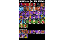 UNIQUE - Darth Vader, Kiara K.O. [32 Skins, 200 Vbucks, 44 Axes, 32 Emotes, 27 Gliders and MORE!]
