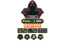 Pure - 1 DEF | TTL: 523 | CL: 54 | QP: 28 [Mithril Gloves, 99 STR + MORE!]