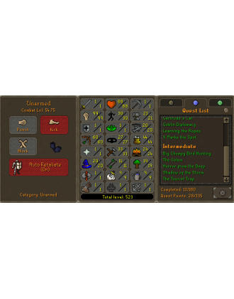 Pure - 1 DEF | TTL: 523 | CL: 54 | QP: 28 [Mithril Gloves, 99 STR + MORE!]