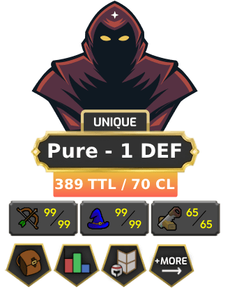 Pure - 1 DEF | TTL: 389 | CL: 70 [99 MAGE, 99 RAN + MORE!]