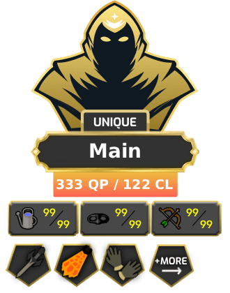 Main | TTL: 2134 | CL: 122 | QP: 333 [Avernic Defender, Fire Cape, B Gloves, Rigour, Augury, Ava's, Max POH, MM2 + MORE!]
