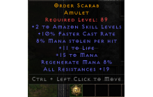 Order Scarab [2 Amazon Skills | 10% FCR | 8% ML]
